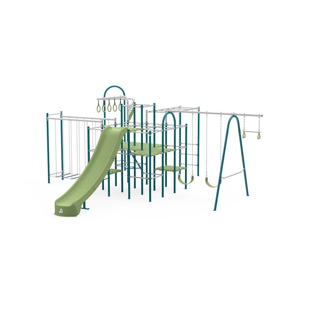 ActivPlay Base Camp Playground + Hanging Bridge, Jungle Line, Monkey Bars Modules