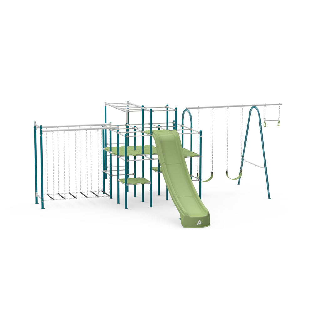 ActivPlay Base Camp Playground + Monkey Bars, Hanging Bridge